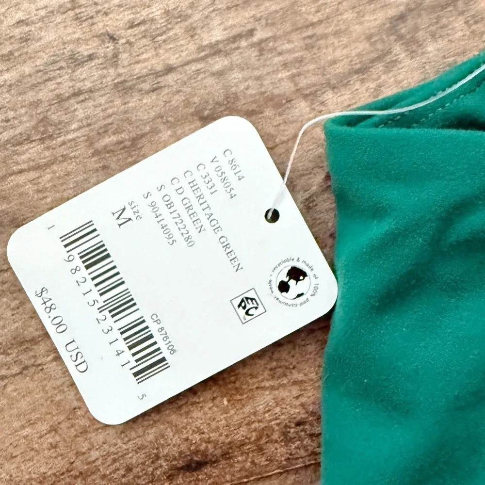 FP Movement Square Neck Sports Bra,Heritage Green,M (New)